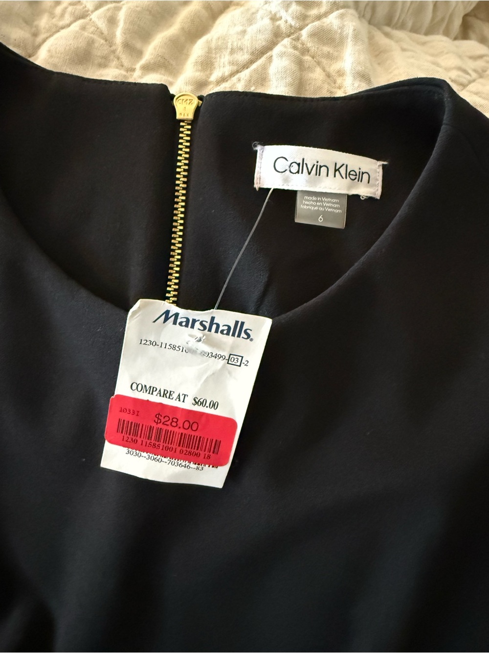 Calvin Klein Black Midi Sheath Dress with Ruffle Sleeves - Picture 6 of 7